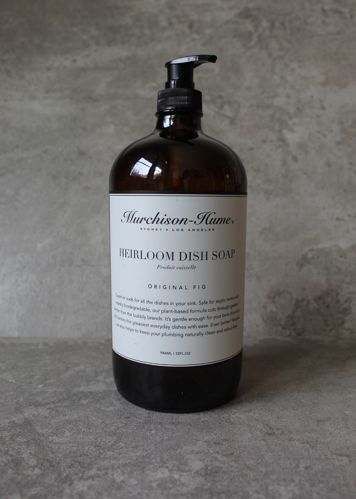 Heirloom Dish Soap in Amber Glass Dispenser- Australia White Grape 946ML