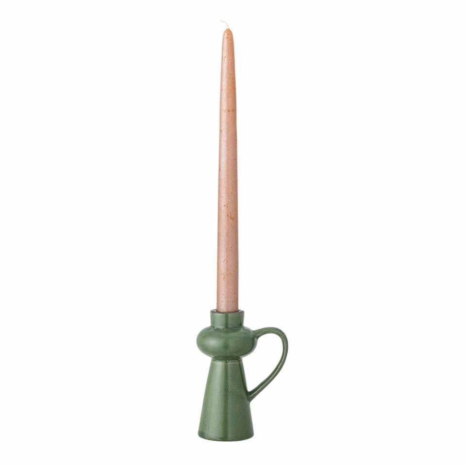 Fija Candle Holder, Green, Stoneware