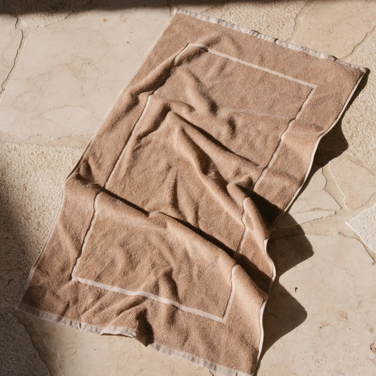 Border Bath Mat in Stone