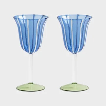 Wine glass eve blue set of 2