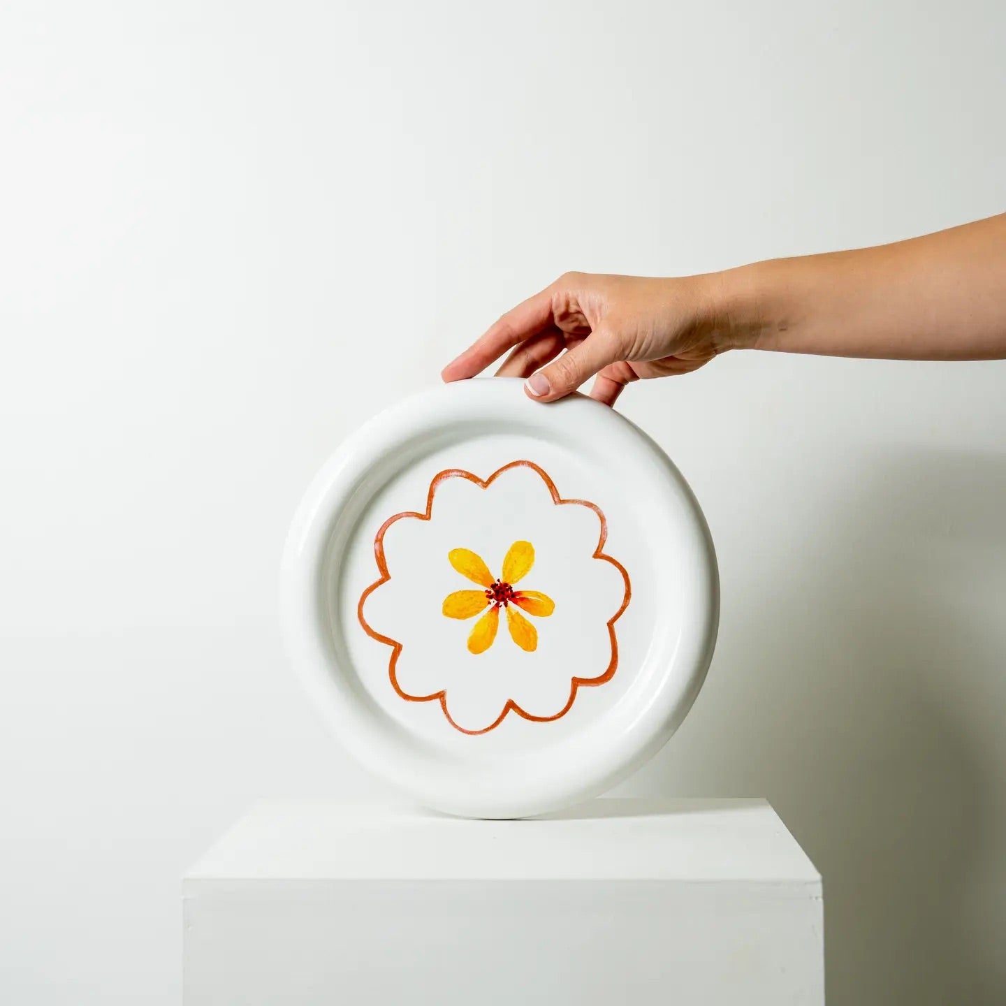 Summer Fruit Plate-pink flower plate