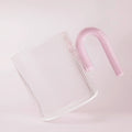 Archer Ribbed Glass Cup (Clear / Taffy Pink)