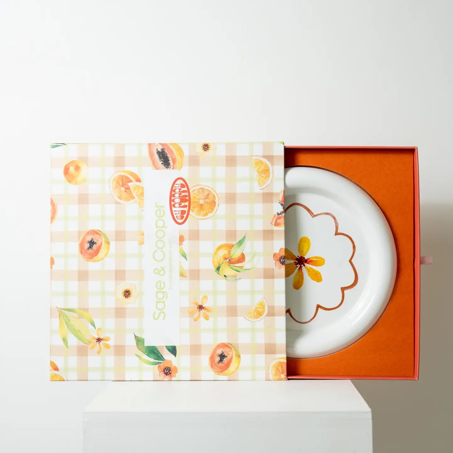 Summer Fruit Plate-pink flower plate