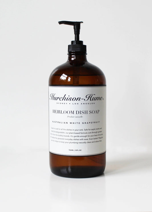 Heirloom Dish Soap in Amber Glass Dispenser- Australia White Grape 946ML